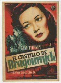 6x457 DRAGONWYCK Spanish herald '47 great Soligo art of beautiful Gene Tierney, Ernst Lubitsch!