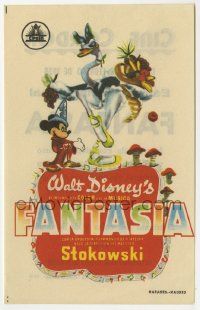 6x468 FANTASIA Spanish herald R58 art of Mickey Mouse & others, Disney musical cartoon classic!