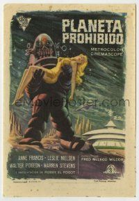 6x481 FORBIDDEN PLANET Spanish herald '67 Carlos Escobar art of Robby the Robot carrying sexy Anne Francis!