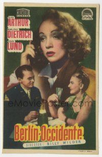 6x482 FOREIGN AFFAIR Spanish herald '50 Jean Arthur & sexy Marlene Dietrich, John Lund, different!