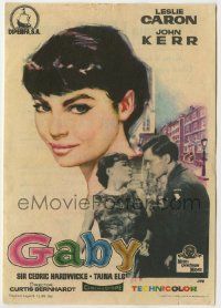 6x499 GABY Spanish herald '62 different art of pretty Leslie Caron + with soldier John Kerr!