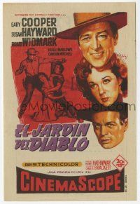 6x501 GARDEN OF EVIL Spanish herald '55 Soligo art of Gary Cooper, Susan Hayward & Richard Widmark