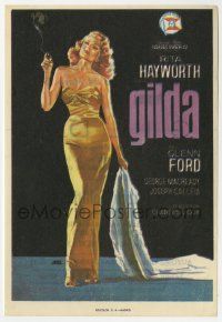 6x510 GILDA Spanish herald R50s best Jano art of sexy Rita Hayworth smoking in sheath dress!
