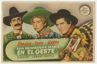 6x514 GO WEST Spanish herald '44 different image of The Marx Bros. Groucho, Chico & Harpo!