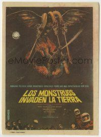 6x584 INVASION OF ASTRO-MONSTER Spanish herald '68 Toho, cool different art of battling monsters!