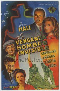 6x586 INVISIBLE MAN'S REVENGE Spanish herald '44 Jon Hall, H.G. Wells, different art of top cast!