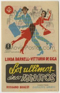 6x588 IT HAPPENS IN ROMA Spanish herald '56 different Jano art of Vittorio De Sica & Linda Darnell