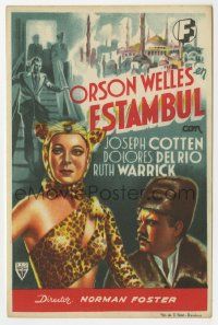 6x598 JOURNEY INTO FEAR Spanish herald '42 different art of Orson Welles & sexy Dolores Del Rio!
