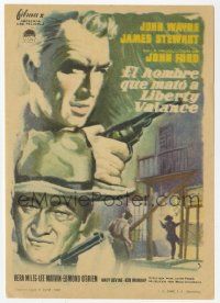 6x673 MAN WHO SHOT LIBERTY VALANCE Spanish herald '62 MCP art of John Wayne & James Stewart, Ford