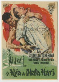 6x679 MATA HARI'S DAUGHTER Spanish herald '55 Carmine Gallone's La Figlia di Mata Hari, Jano art!