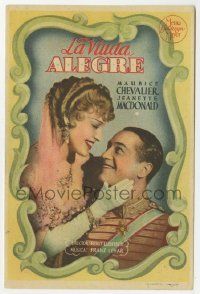 6x684 MERRY WIDOW Spanish herald '35 Maurice Chevalier, Jeanette MacDonald, Ernst Lubitsch