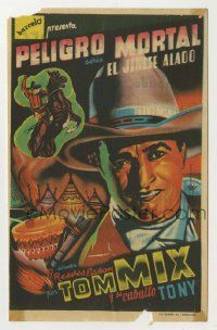 6x691 MIRACLE RIDER Spanish herald '35 cool different art of cowboy Tom Mix by Chapi!