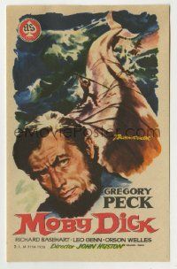6x695 MOBY DICK Spanish herald '58 John Huston, different art of Gregory Peck & the giant whale!