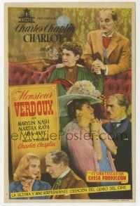 6x700 MONSIEUR VERDOUX Spanish herald '48 different montage of Charlie Chaplin & top cast!