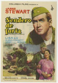 6x701 MOUNTAIN ROAD Spanish herald '60 different image of WWII soldier Jimmy Stewart & Lisa Lu!