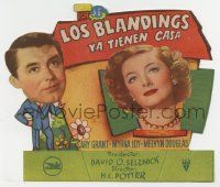 6x703 MR. BLANDINGS BUILDS HIS DREAM HOUSE die-cut Spanish herald '49 Cary Grant, Myrna Loy, cool!