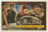 6x705 MR. LUCKY Spanish herald '45 different image of Cary Grant & pretty Laraine Day!