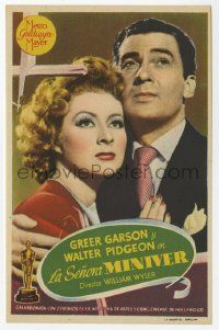 6x712 MRS. MINIVER Spanish herald '46 different close up of Greer Garson & Walter Pidgeon!