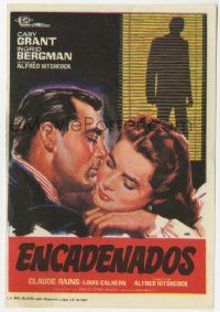 6x748 NOTORIOUS Spanish herald R67 different Jano art of Cary Grant & Ingrid Bergman, Hitchcock!