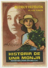 6x751 NUN'S STORY Spanish herald '59 different Mac art of religious missionary Audrey Hepburn!