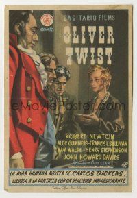 6x754 OLIVER TWIST Spanish herald '51 Charles Dickens, David Lean classic, different Jano art!