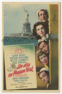 6x755 ON THE TOWN 1pg Spanish herald '51 Gene Kelly, Frank Sinatra, Ann Miller, Statue of Liberty!