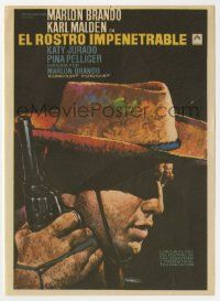 6x757 ONE EYED JACKS Spanish herald R72 different Mac art of star/director Marlon Brando with gun!