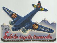 6x759 ONLY ANGELS HAVE WINGS die-cut Spanish herald '43 Cary Grant & Jean Arthur on airplane wings!