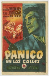 6x762 PANIC IN THE STREETS Spanish herald '51 Soligo art of Widmark & Palance, Elia Kazan noir!