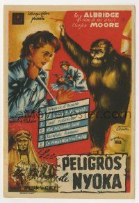 6x767 PERILS OF NYOKA Spanish herald '42 Republic serial, different art of Kay Aldridge & ape!