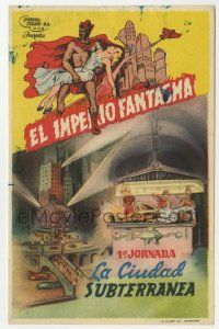 6x768 PHANTOM EMPIRE part 1 Spanish herald '47 Gene Autry, cool different sci-fi serial artwork!