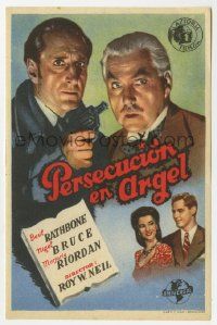 6x791 PURSUIT TO ALGIERS Spanish herald '45 Basil Rathbone as Sherlock Holmes, Bruce as Watson!
