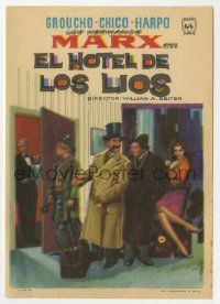 6x819 ROOM SERVICE Spanish herald R66 great Alvaro art of Marx Brothers, Groucho, Chico & Harpo!