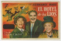 6x818 ROOM SERVICE Spanish herald '45 art & photo of the Marx Brothers, Groucho, Chico & Harpo!