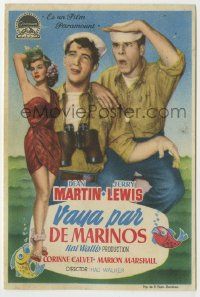 6x829 SAILOR BEWARE Spanish herald '54 Dean Martin & Jerry Lewis, sexy Corinne Calvet, different!