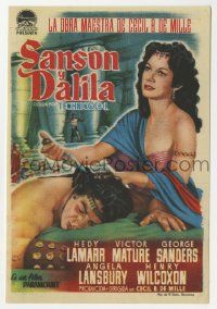 6x832 SAMSON & DELILAH Spanish herald '52 Hedy Lamarr & Victor Mature, Cecil B. DeMille!