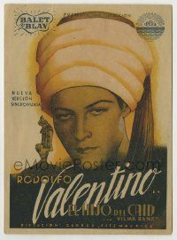 6x868 SON OF THE SHEIK Spanish herald R30s art of Rudolph Valentino, world's greatest screen lover!