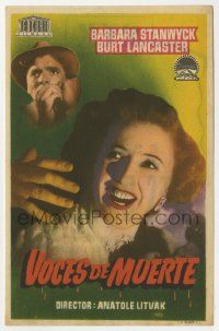 6x871 SORRY WRONG NUMBER Spanish herald '50 different image of Burt Lancaster & Barbara Stanwyck!