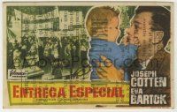 6x872 SPECIAL DELIVERY Spanish herald '55 different image of Joseph Cotten & baby by protestors!