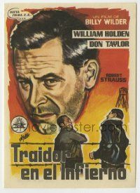 6x878 STALAG 17 Spanish herald '64 Yanez art of William Holden, Billy Wilder WWII POW classic!