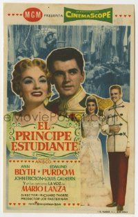 6x889 STUDENT PRINCE Spanish herald '55 different image of pretty Ann Blyth & Edmund Purdom!