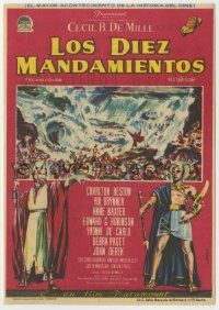 6x903 TEN COMMANDMENTS Spanish herald '59 Albericio art of Charlton Heston & Yul Brynner!