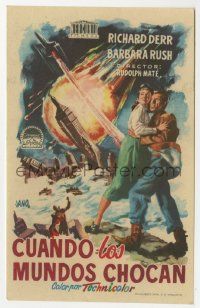 6x970 WHEN WORLDS COLLIDE Spanish herald '54 George Pal doomsday classic, different Jano art!
