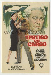 6x982 WITNESS FOR THE PROSECUTION Spanish herald R69 great Jano art of Power, Dietrich & Laughton!