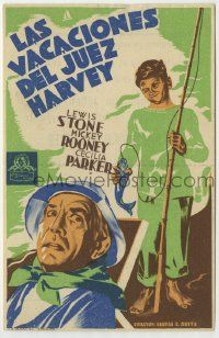 6x999 YOU'RE ONLY YOUNG ONCE Spanish herald '39 art of Lewis Stone & Mickey Rooney as Andy Hardy!