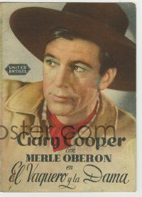 6x416 COWBOY & THE LADY Spanish herald '40 portraits of Gary Cooper & pretty Merle Oberon!