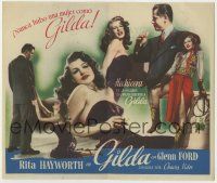 6x512 GILDA white title Spanish herald '47 sexy Rita Hayworth in sheath dress +great color montage!
