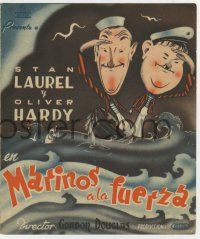 6x837 SAPS AT SEA Spanish herald '44 different art of Stan Laurel & Oliver Hardy, Hal Roach
