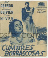 6x990 WUTHERING HEIGHTS Spanish herald '44 different images of Laurence Olivier & Merle Oberon!