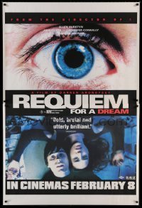6y040 REQUIEM FOR A DREAM Aust special poster '00 addicts Jared Leto & Jennifer Connelly, eye!